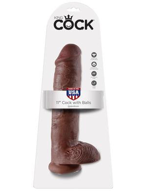 King Cock 11-inch Cock with  Balls - Brown