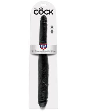 King Cock 16-inch Tapered  Double Dildo - Black