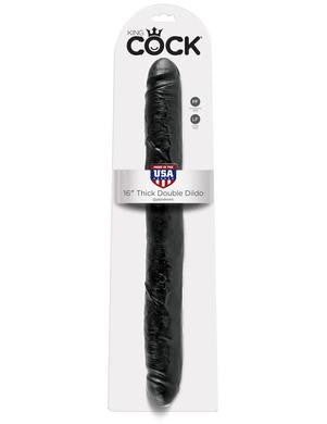 King Cock 16-inch Thick Double  Dildo - Black