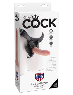 King Cock Strap-on Harness with 6 Inch Cock - Flesh