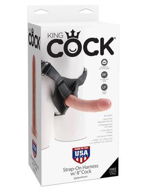 King Cock Strap-on Harness with 8 Inch Cock - Flesh