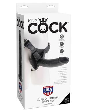 King Cock Strap-on Harness with 9 Inch Cock - Black