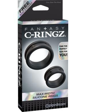 Fantasy C-ringz Max Width Silicone Rings - Black