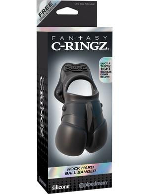 Fantasy C-ringz Rock Hard Ball Banger - Black