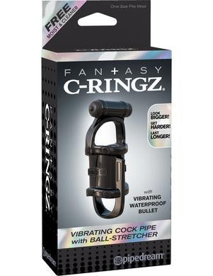 Fantasy C-ringz Vibrating Cock Pipe with Ball-stretcher