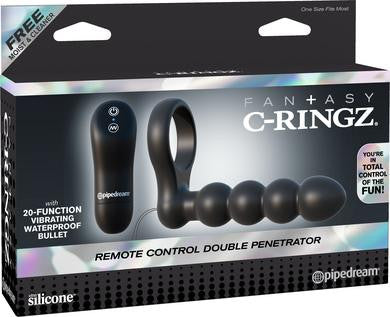 Fantasy C-ringz Remote Control Double Penetrator - Black