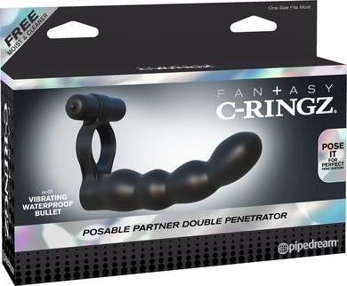 Fantasy C-ringz Posable Partner Double Penetrator - Black