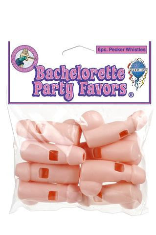 Bachelorette Party Pecker Whistles - 8 Piece