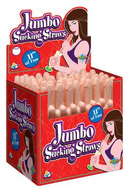 Jumbo Sucking Straw - Flesh - 48 Pieces Display