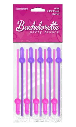 Bachelorette Party Favors Mini Cock-Tails Straws - 10 Pack