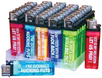 Assorted Humerous Lighters - Display of 50