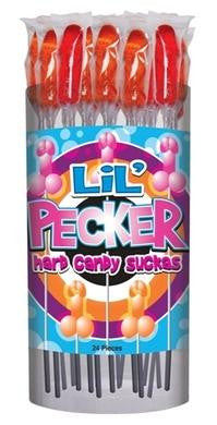 Lil Pecker Hard Candy Suckers - 24 Pieces Display