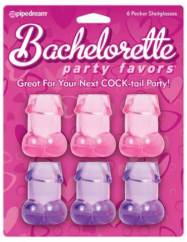 Bachelorette Party Pecker Shot Glasses Assorted Colors