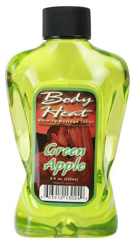 Body Heat Warming Massage Lotion Green Apple - 8 oz.