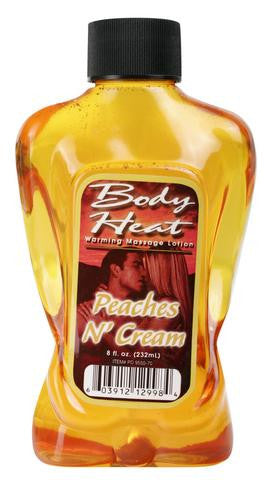 Body Heat Warming Massage Lotion Peaches N Cream - 8 oz.