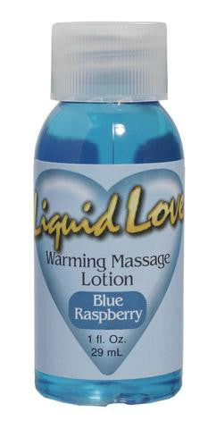 Liquid Love Warming Massage Lotion Blue Raspberry - 1 oz.