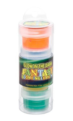 Glow-In-The-Dark Fantasy Body Finger Paint 4 Pack Tube