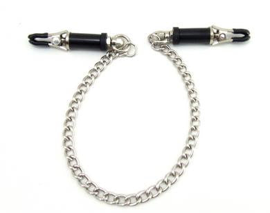 Nipple Clamps - Barrel With Chain - Chrome