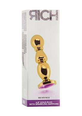 Rich R2 Gold Plug - 4.8 Inch - Purple Sapphire