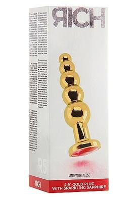 Rich R5 Gold Plug - 4.9 Inch - Red Sapphire