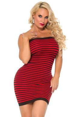 Cocolicious Hot Coco Tube  Dress - Red-black - One Size