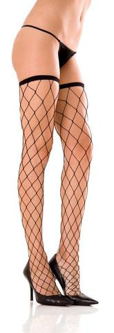 Fence Net Thigh Highs - Black - One Size