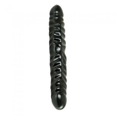 Black Jack Veined Double Dong 12-inch - Black