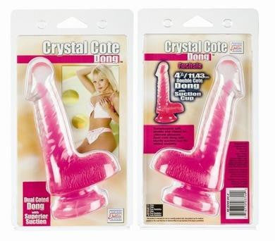 Crystal Cote Silicone Double Dong  4.5-inch - Fuchsia