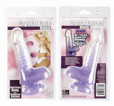 Crystal Cote Silicone Double Dong 4.5-inch - Purple