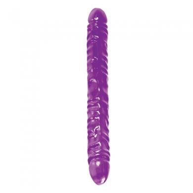 Reflective Gel Veined Double Dong 18-inch - Purple