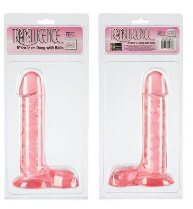 Translucence Dong With Balls 8-inch - Red