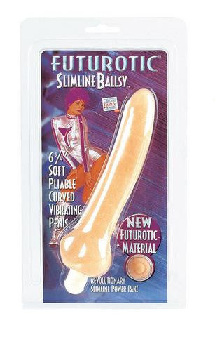 Futurotic Slimline Ballsy Vibrating Dong 7-inch - Ivory