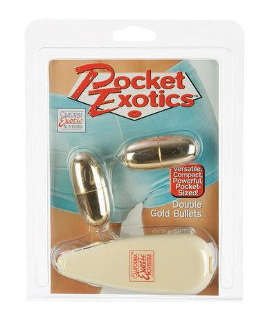 Pocket Exotics Vibrating Double Bullets - Gold