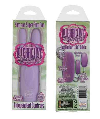 Interactive Double Slim And Super Slim Rubber Cote Duo -Purple