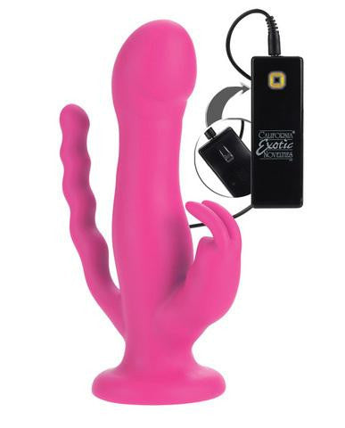 10-Function Silicone Love Rider Triple Rider - Pink