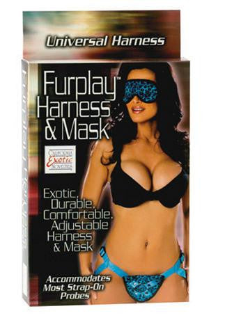 Furplay Harness And Mask - Blue Leopard