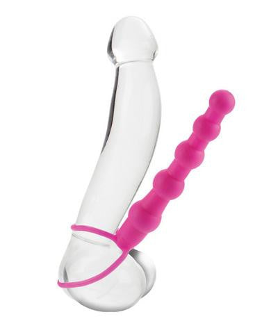 Silicone Love Rider Beaded Dual Penetrator - Pink