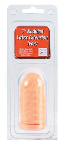 Latex Extension Nubby Cock Head 3-inch - Ivory