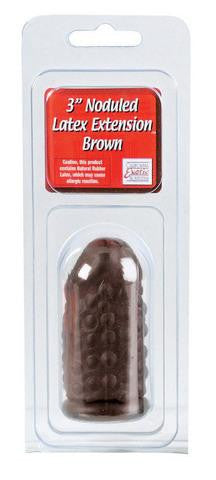 Latex Extension Noduled Cock Head 3-inch - Brown