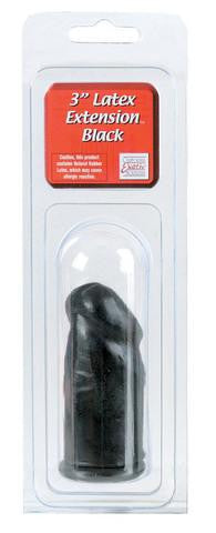 Latex Extension Smooth Cock Head 3-inch - Black