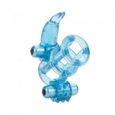 Basic Essentials Double Trouble Vibrating Support System - Blue