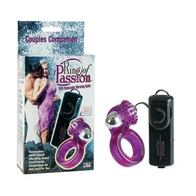 Ring Of Passion With Removable Vibrating Bullet - Purple