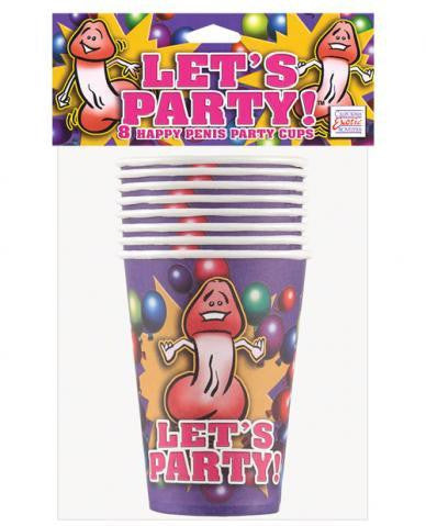 Let's Party Cups Happy Penis Cups - 8 Count