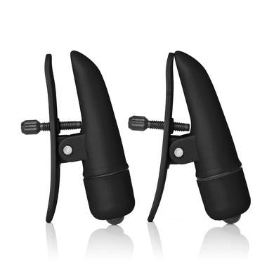 Nipple Play Nipplettes Vibrating Nipple Clamps - Black