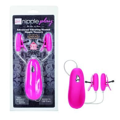 Advanced Vibrating Heated  Nipple Teasers - Pink