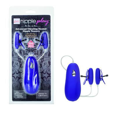 Advanced Vibrating Heated  Nipple Teasers - Purple