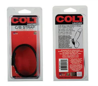 Colt Adjustable Leather Cock And Ball Strap - 3 Snap