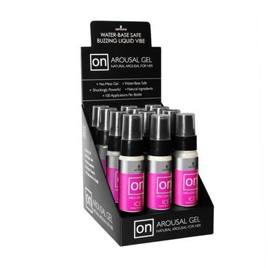 On Arousal Gel Ice 12 Pc. Display - Includes Tester and Applicator Sticks