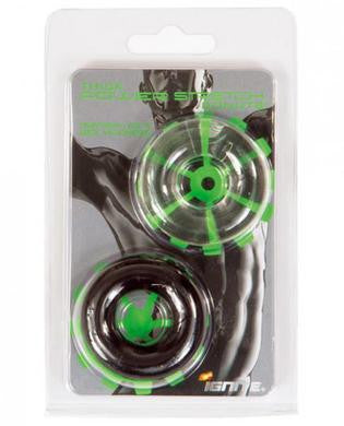 Thick Power Stretch Donuts -  2 Pack - Black and Clear