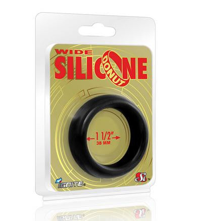 Wide Silicone Donut - Black - 1.5-Inch Diameter